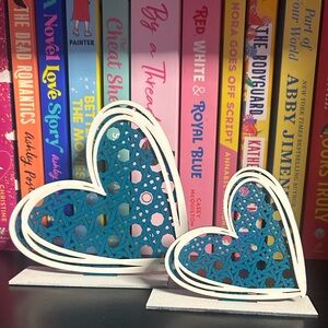 Valentine’s Day Teal Shelf Sitters Set of 2